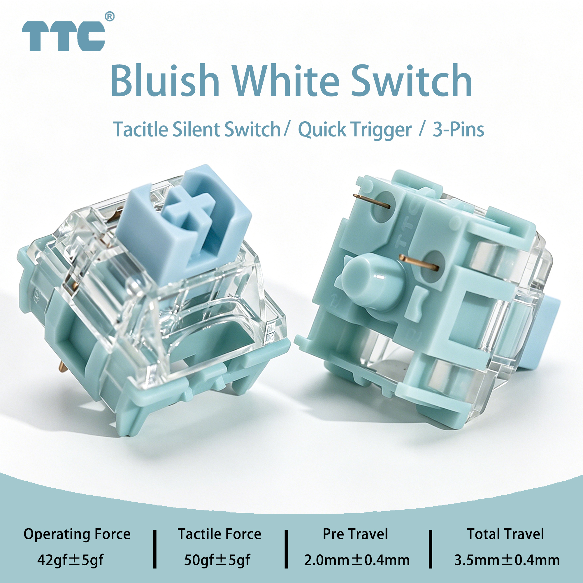 No Rgb Gaming Pc - TTC Bluish White Silent Switch 42gf