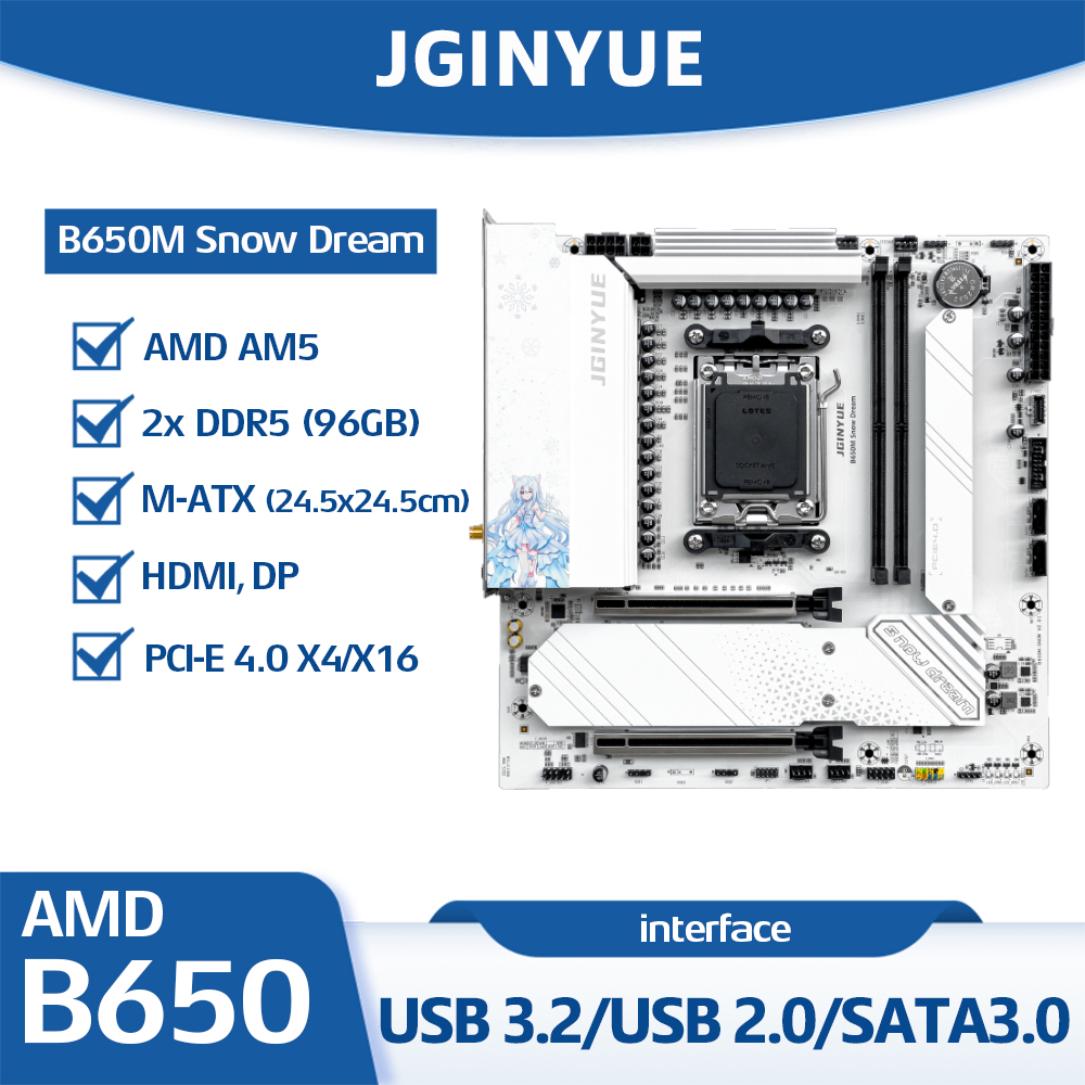 Pc Gaming Ddr5 - JGINYUE B650M Snow Dream Motherboard AMD