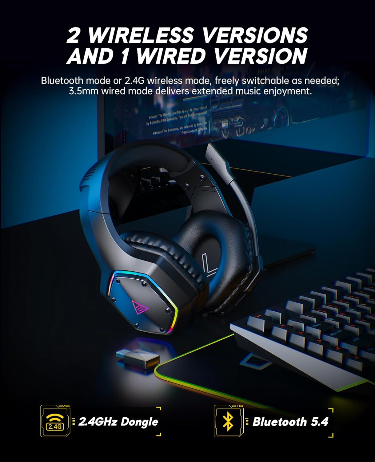 2.4GHz Wireless Gaming Headset - Pc Gaming New avis et prix