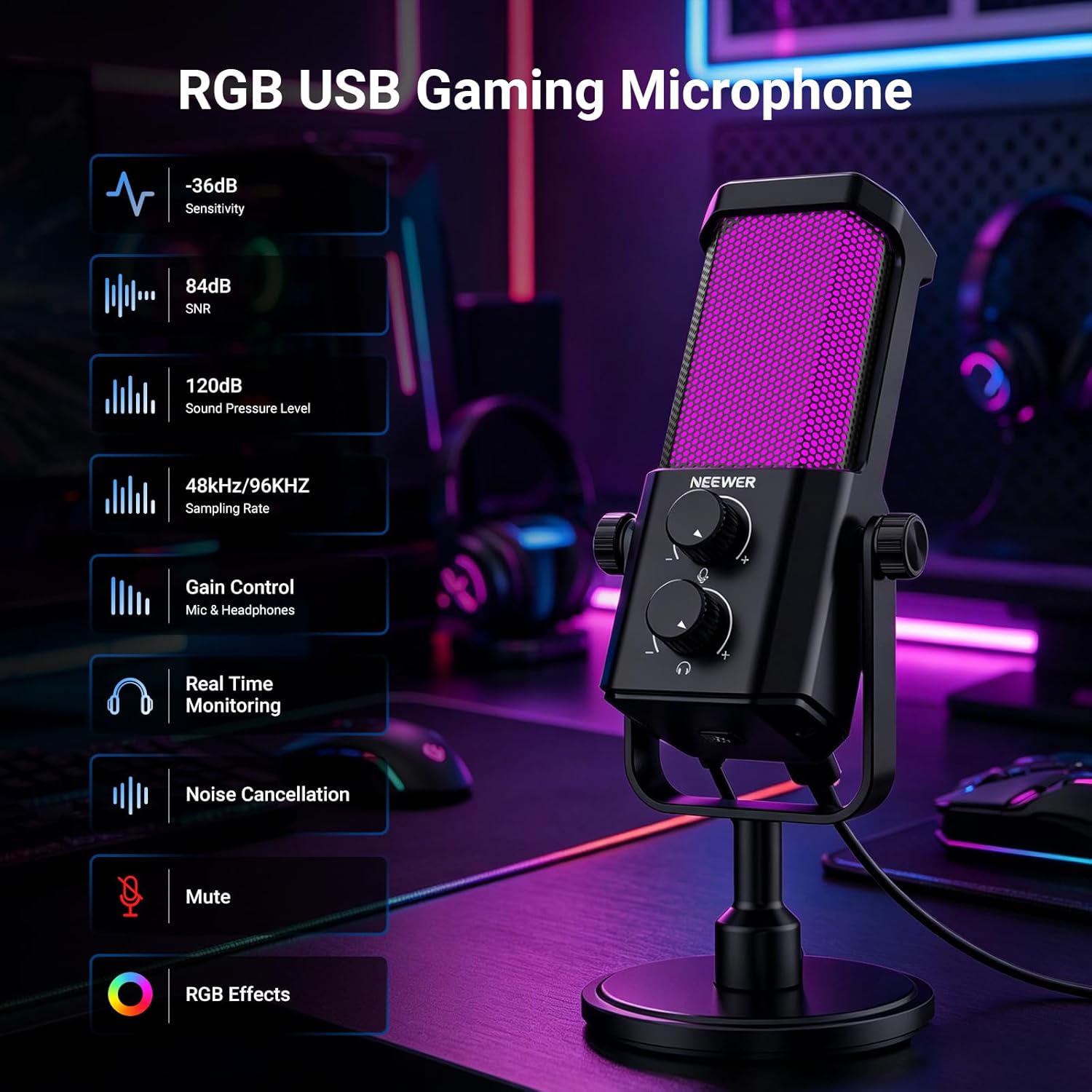AI USB Podcasting Microphone,  - Gaming Microphone avis et prix