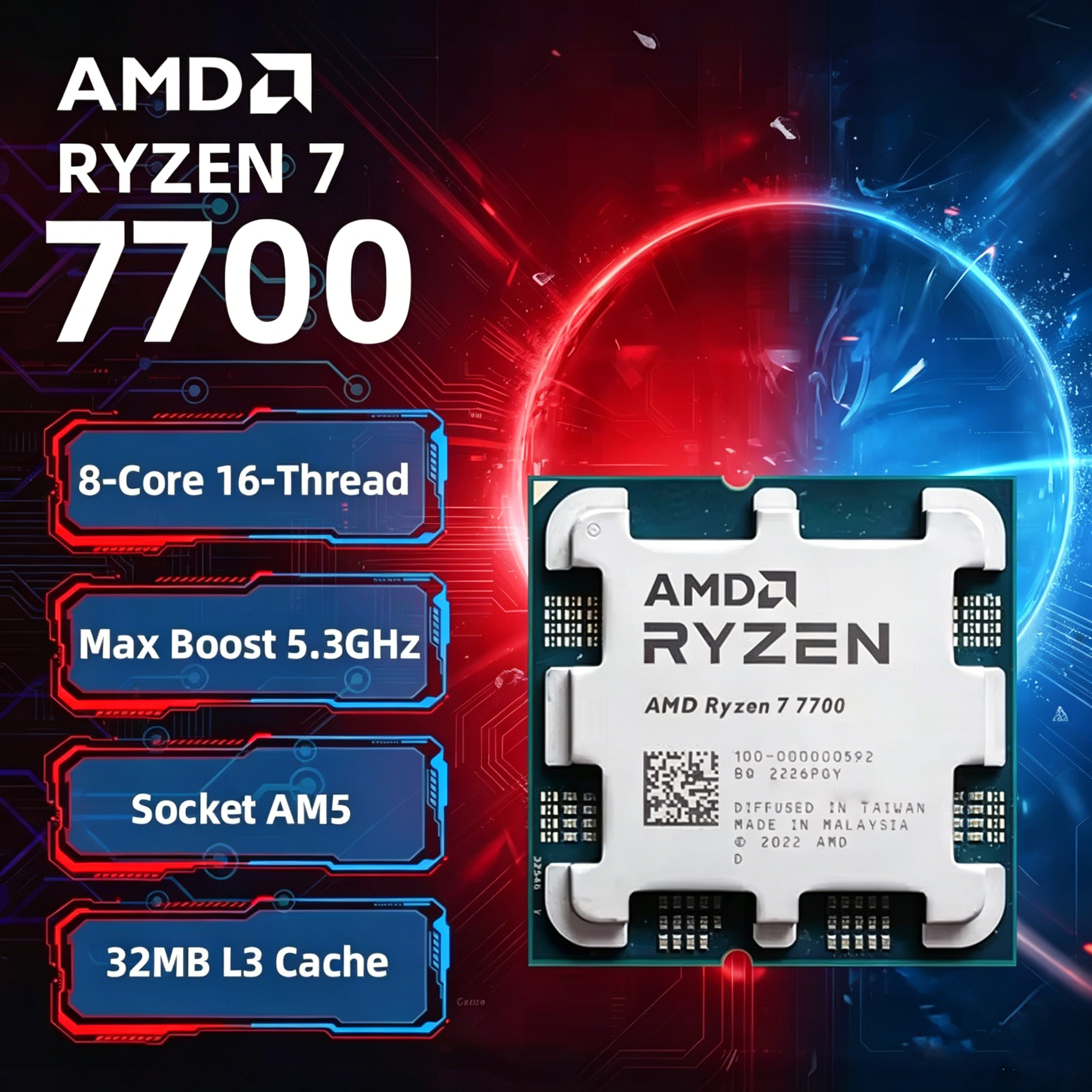 AMD Ryzen 7 7700 R7 7700 8 Cor - Pc Gaming Game avis et prix