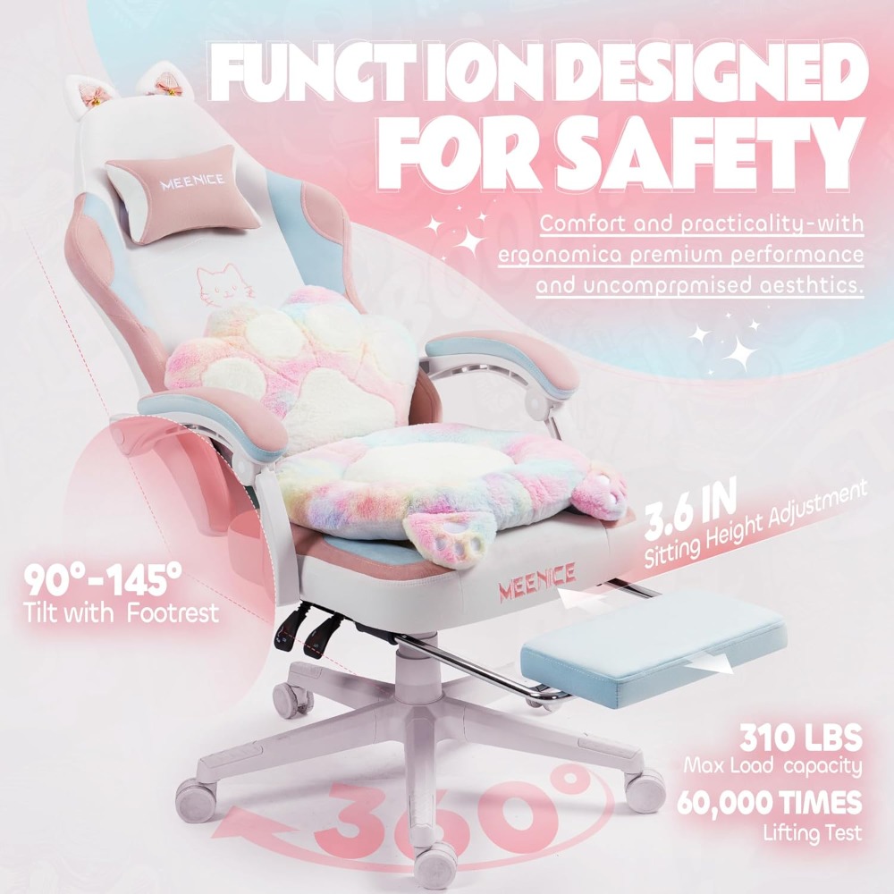 Gaming Chair Cute with Cat Ear - Pc Gaming Girl avis et prix