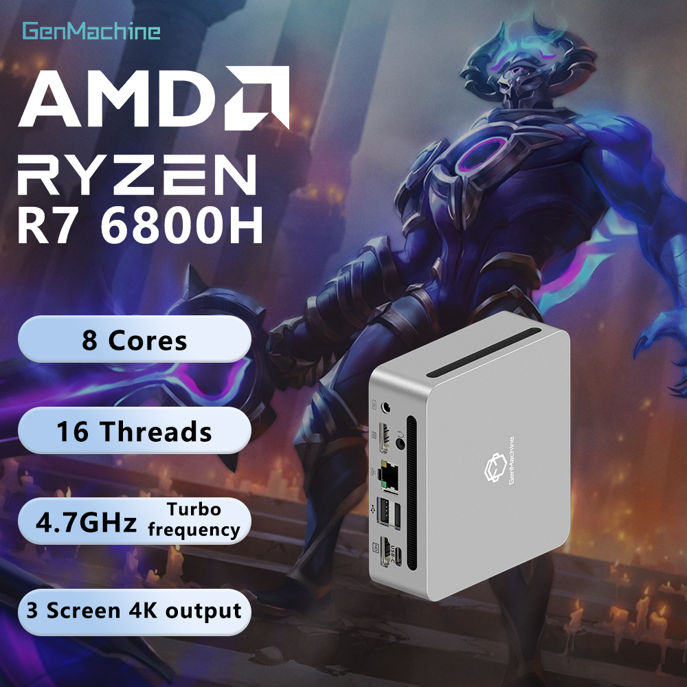 GenMachine Mini PC Ryzen 7 680 - Pc Gaming Windows 7 avis et prix
