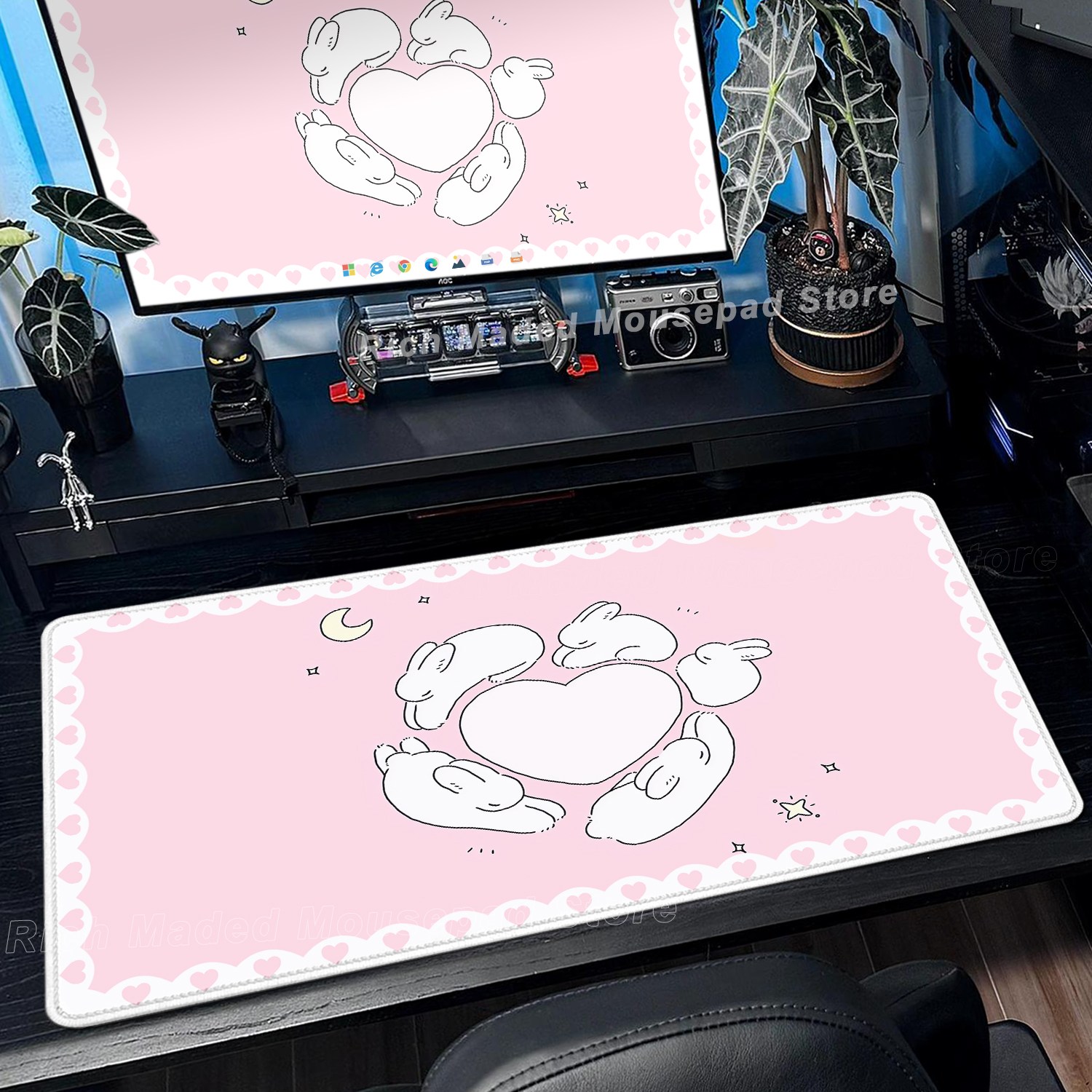 Pink Rabbit Mouse Pad XXL Cute - Pc Gaming Girl avis et prix