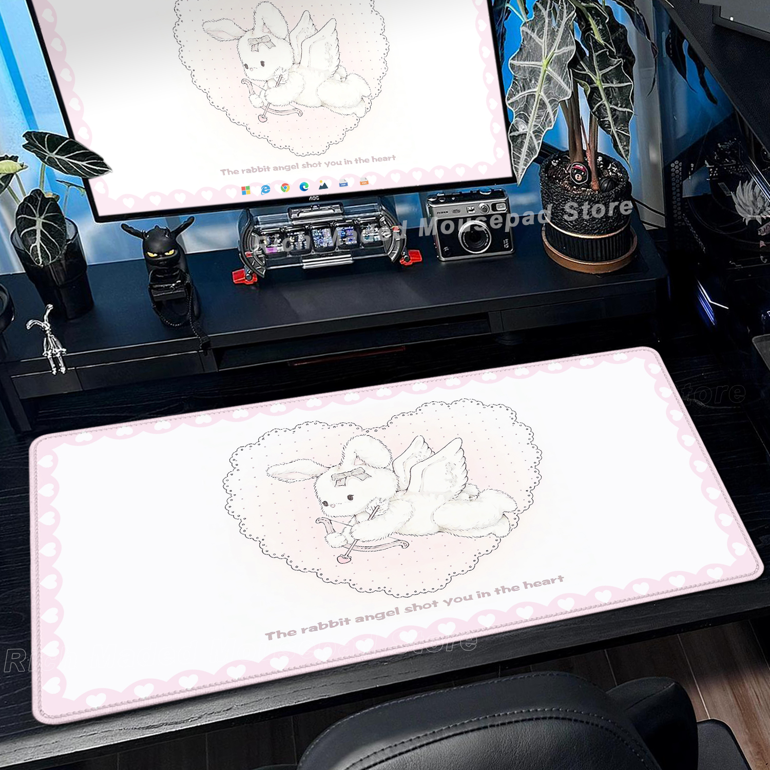Pink Rabbit Mouse Pad XXL Cute - Pc Gaming Girl avis et prix