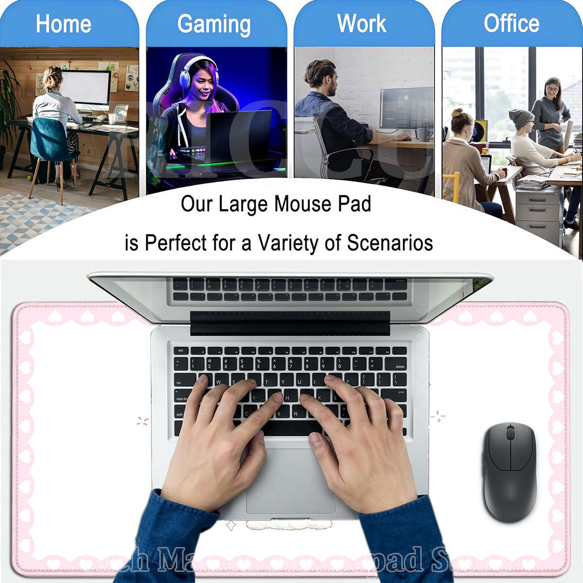 Pink Rabbit Mouse Pad XXL Cute - Pc Gaming Girl avis et prix