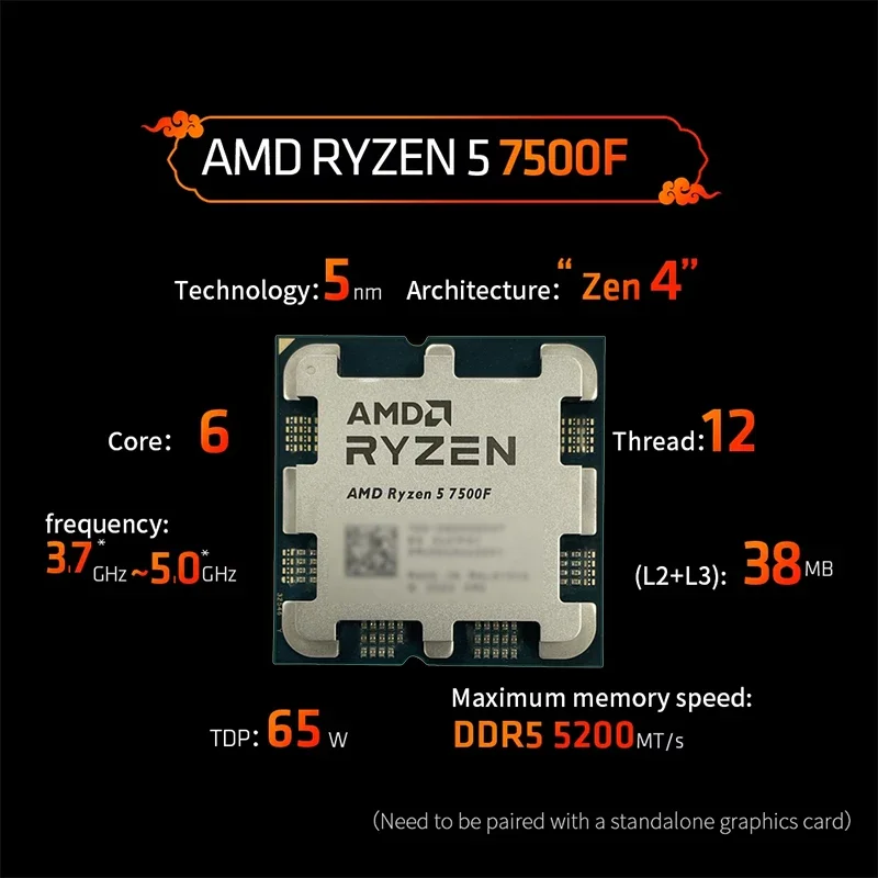 AMD Ryzen 5 7500F 3.7GHz 6-Cor - Pc Gaming Ddr5 avis et prix
